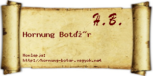 Hornung Botár névjegykártya